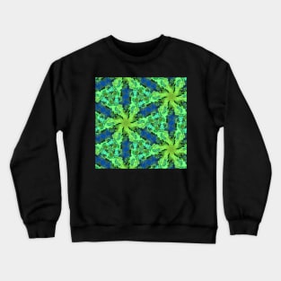 Blue and Green Smoke Kaleidoscope Pattern Crewneck Sweatshirt